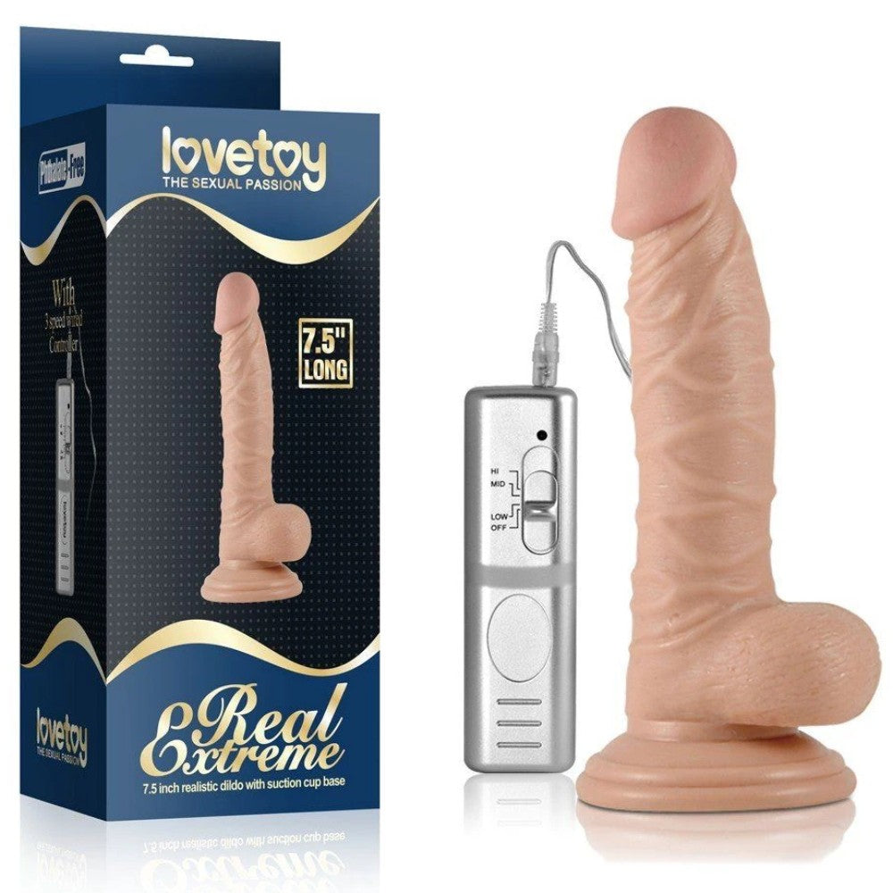 Lovetoy Real Extreme Vibrating Dildo 19 cm Realistik Vibratör LV350046-1