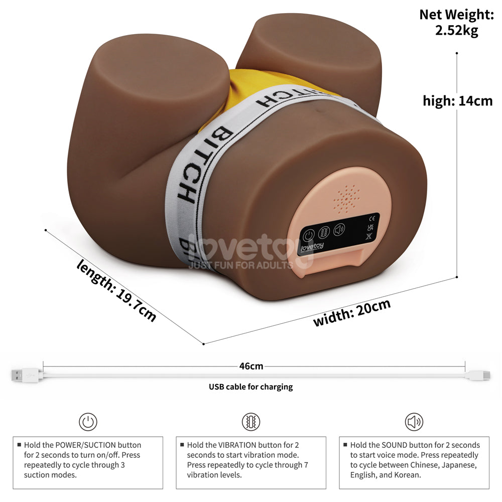 Lovetoy Streetgirl's Sensation Pulse (Black) Emiş Güçlü Realistik Kalça LV352211