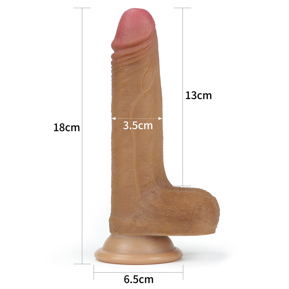 Lovetoy Dual Layered Platinum Silicone Borwn Dildo 18 cm Realistik Penis LV4001B