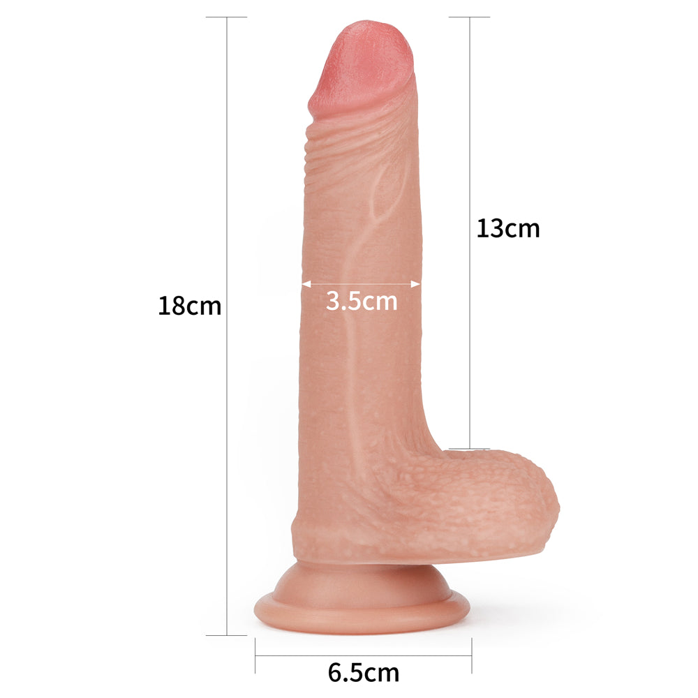 Lovetoy Dual Layered Platinum Silicone Borwn Dildo 18 cm Realistik Penis LV4001