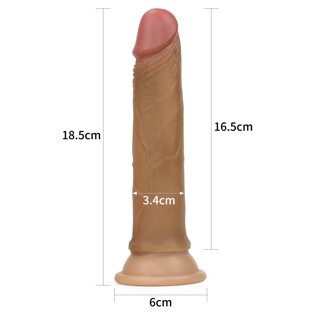 Lovetoy Dual Layered Platinum Silicone 18.5 Cm Realistik Dildo LV4002B