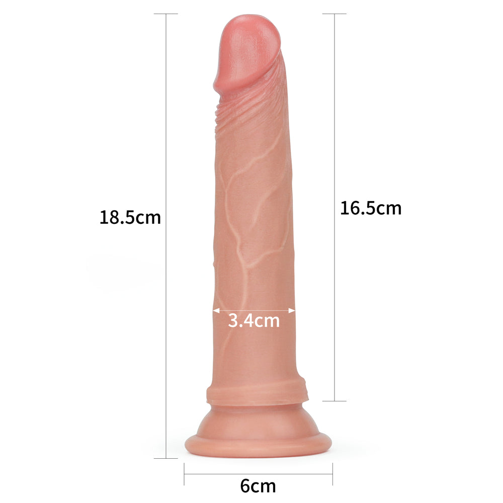 Lovetoy Dual Layered Platinum Silicone 18.5 Cm Realistik Dildo LV4002