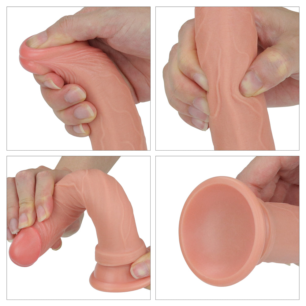 Lovetoy Dual Layered Platinum Silicone 18.5 Cm Realistik Dildo LV4002