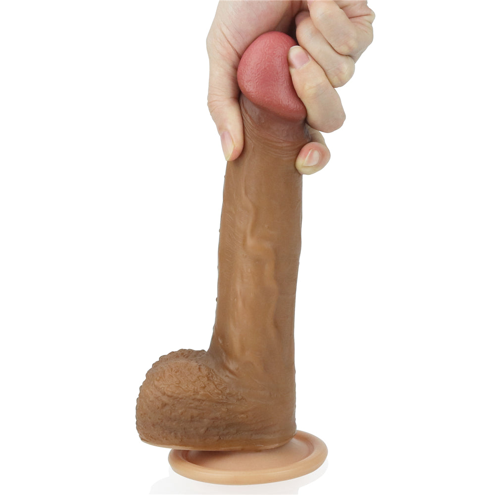 Lovetoy Dual Layered Platinum Silicone Dildo Brown 21.5 cm Realistik Penis LV4003B