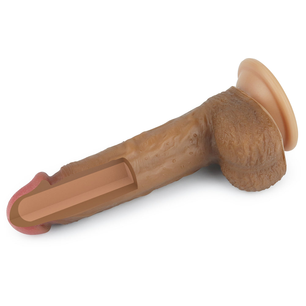 Lovetoy Dual Layered Platinum Silicone Dildo Brown 21.5 cm Realistik Penis LV4003B