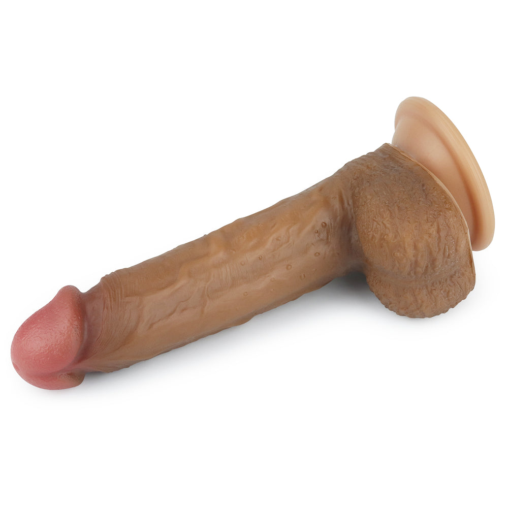Lovetoy Dual Layered Platinum Silicone Dildo Brown 21.5 cm Realistik Penis LV4003B
