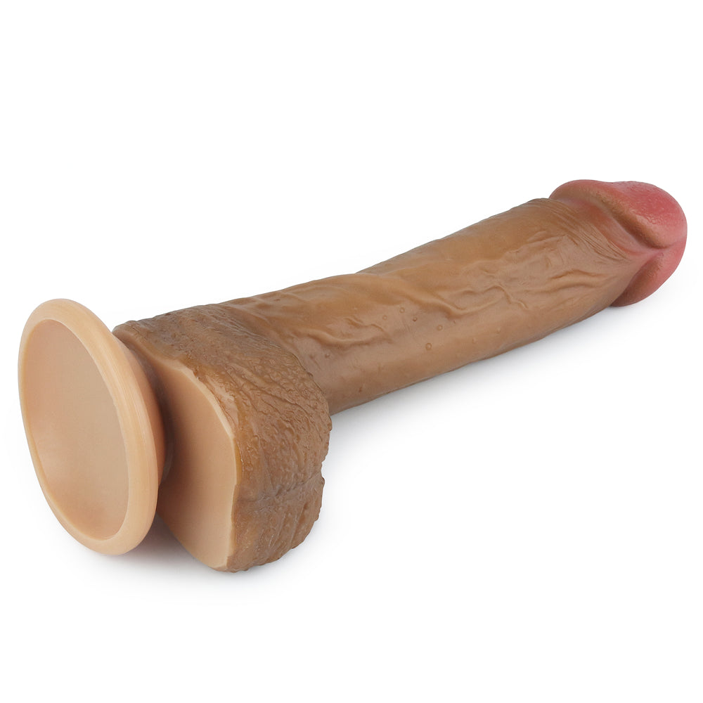 Lovetoy Dual Layered Platinum Silicone Dildo Brown 21.5 cm Realistik Penis LV4003B