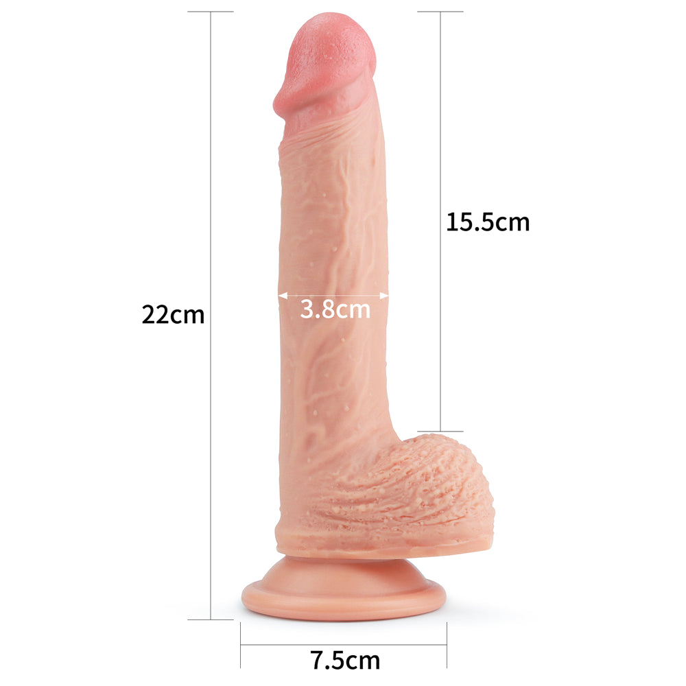 Lovetoy Dual Layered Platinum Silicone Dildo 21.5 cm Realistik Penis LV4003F