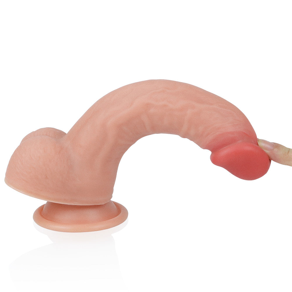 Lovetoy Dual Layered Platinum Silicone Brown Dildo 20 cm Realistik Penis LV4004