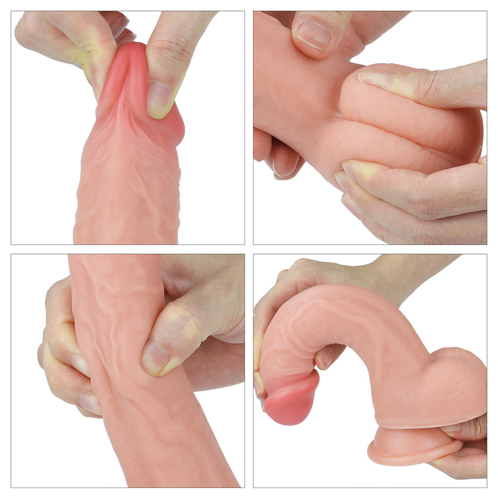 Lovetoy Dual Layered Platinum Silicone Brown Dildo 20 cm Realistik Penis LV4004