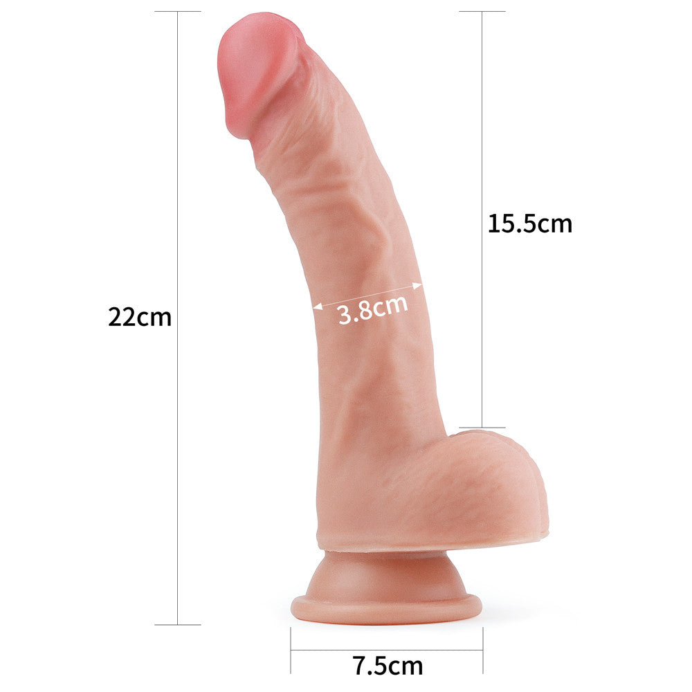 Lovetoy Dual Layered Platinum Silicone Brown Dildo 20 cm Realistik Penis LV4004