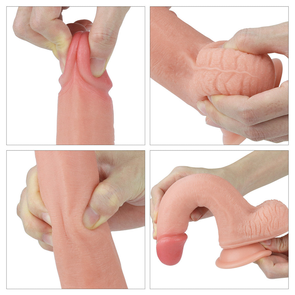 Lovetoy Dual Layered Silicone Dildo 20 cm Realistik Penis LV4005