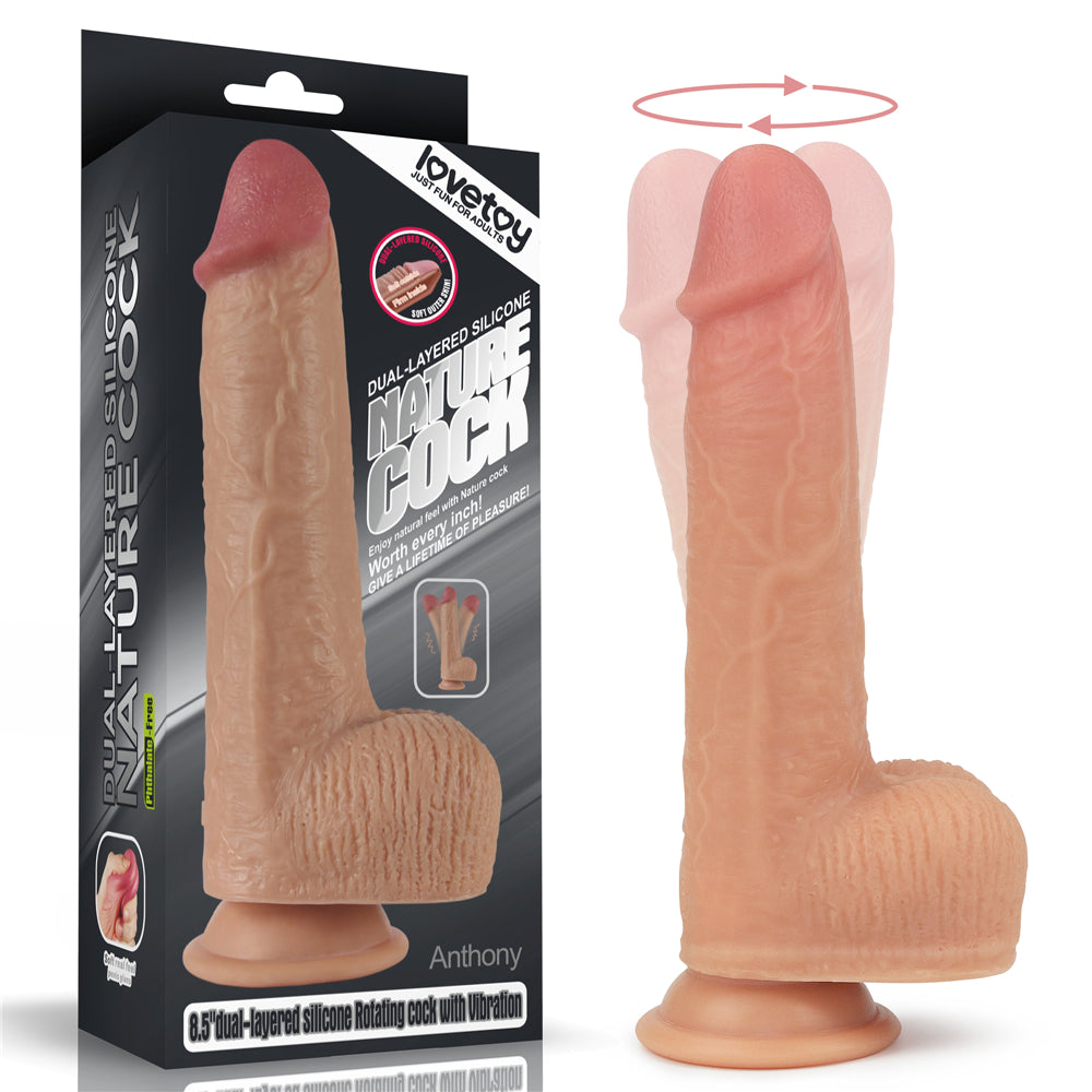 Lovetoy Anthony Dual Layered Silicone Dildo Dönebilen Realistik Penis LV4032