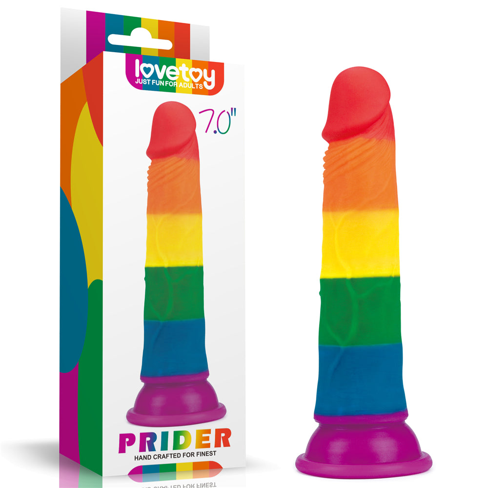 Lovetoy Prider Dildo 18.5 cm Renkli Soft Doku Realistik Penis LV410025