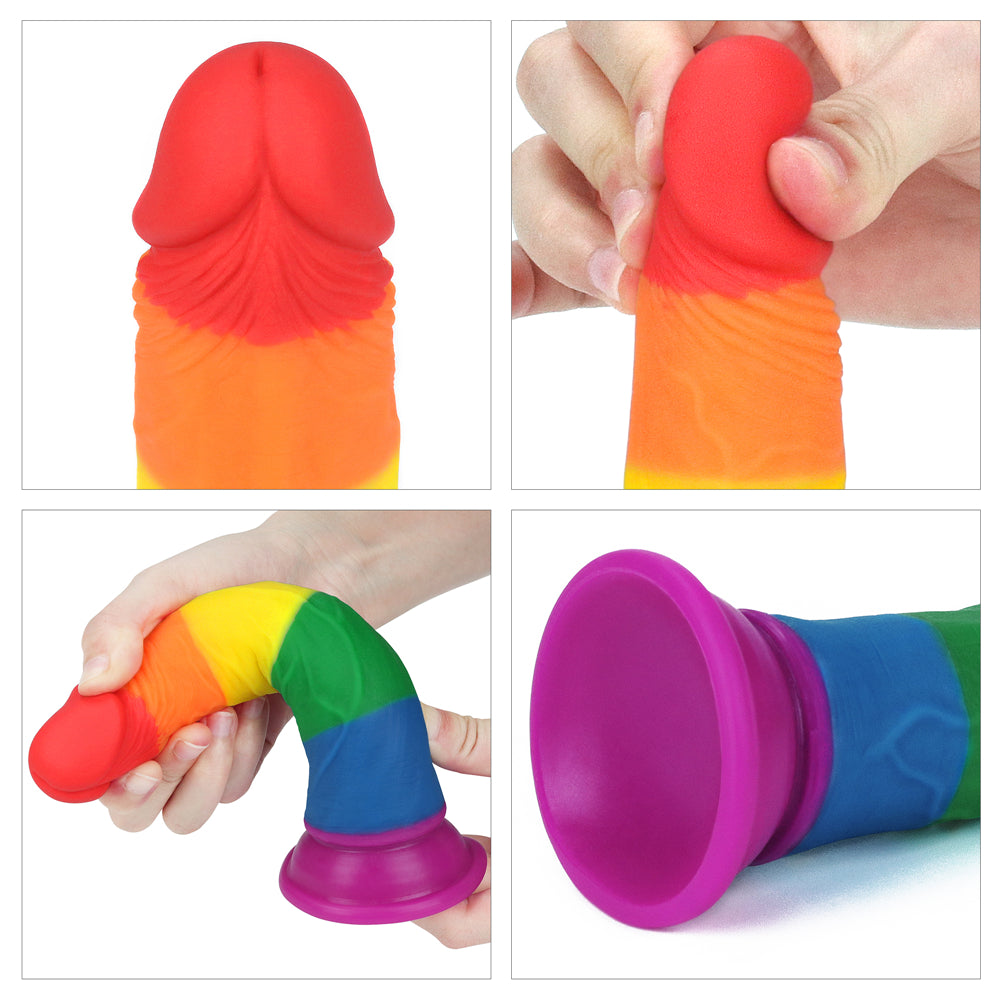 Lovetoy Prider Dildo 18.5 cm Renkli Soft Doku Realistik Penis LV410025