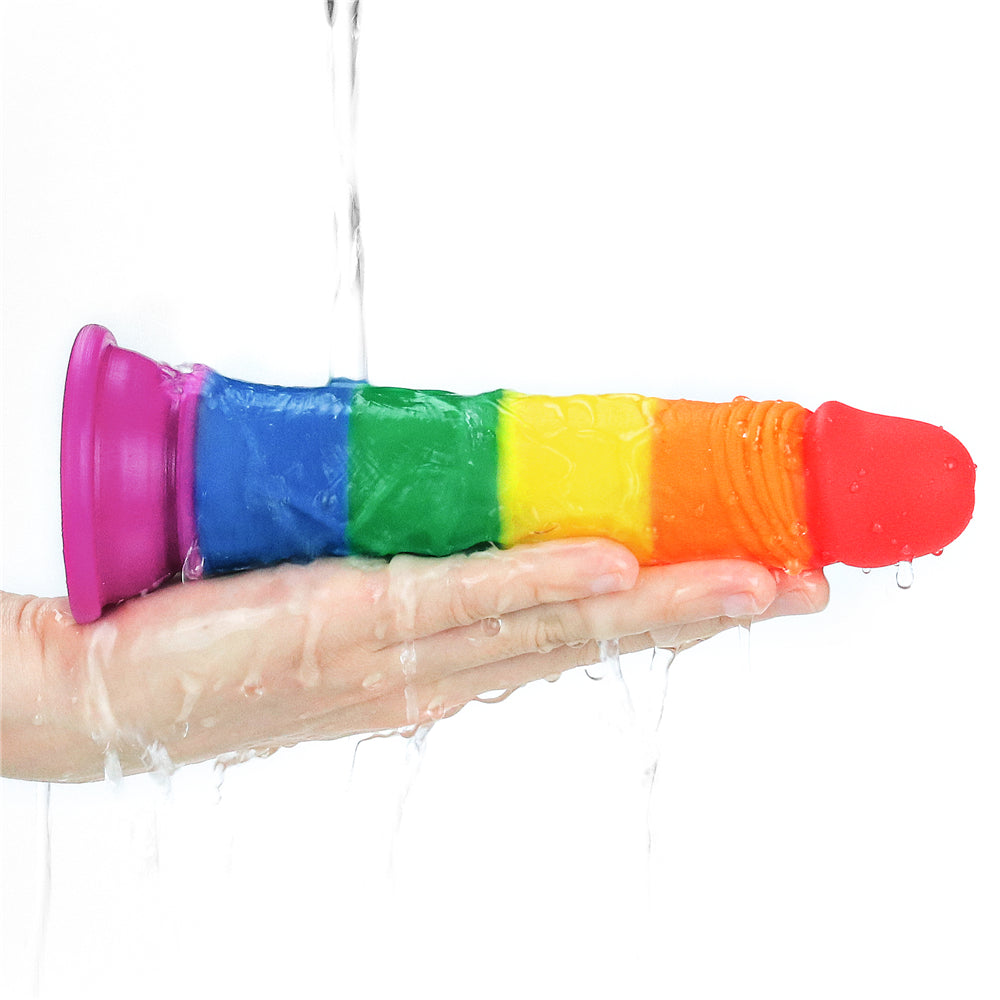 Lovetoy Prider Dildo 18.5 cm Renkli Soft Doku Realistik Penis LV410025