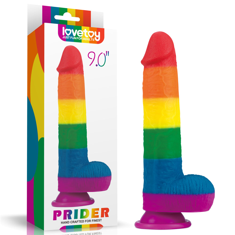 Lovetoy Prider Dildo 23 cm Renkli Soft Doku Realistik Penis LV410028