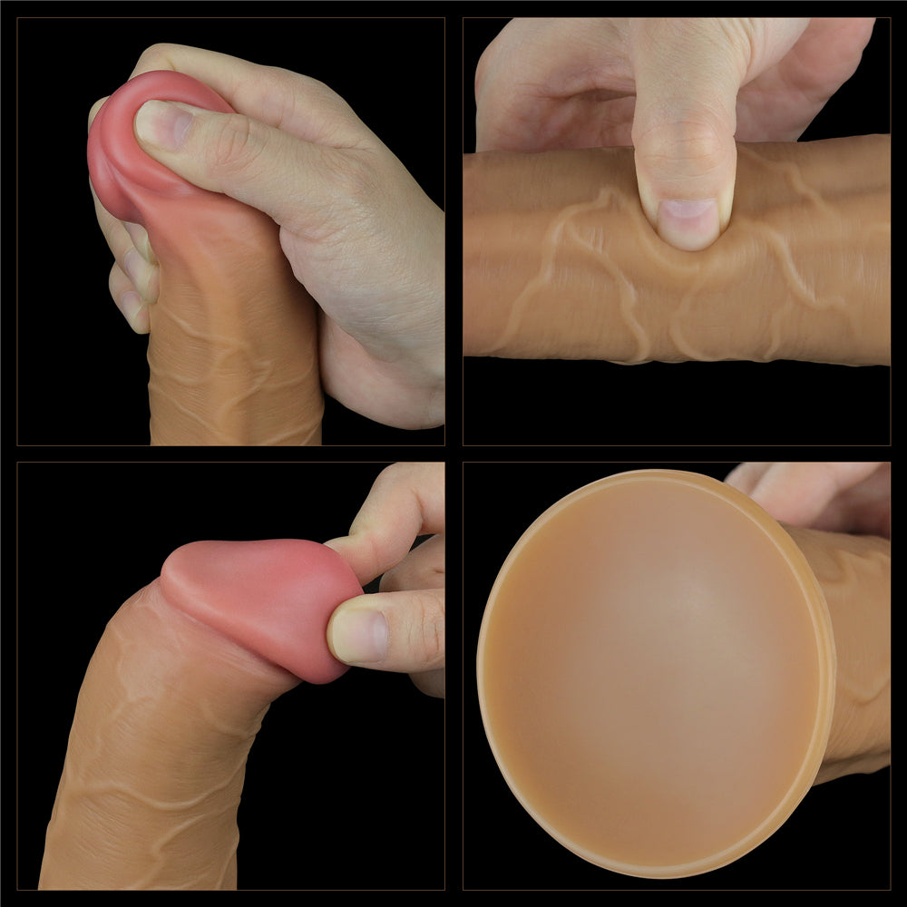 Lovetoy Dual Layered Silicone Rotator 20 Cm Hareketli Realistik Penis LV410210