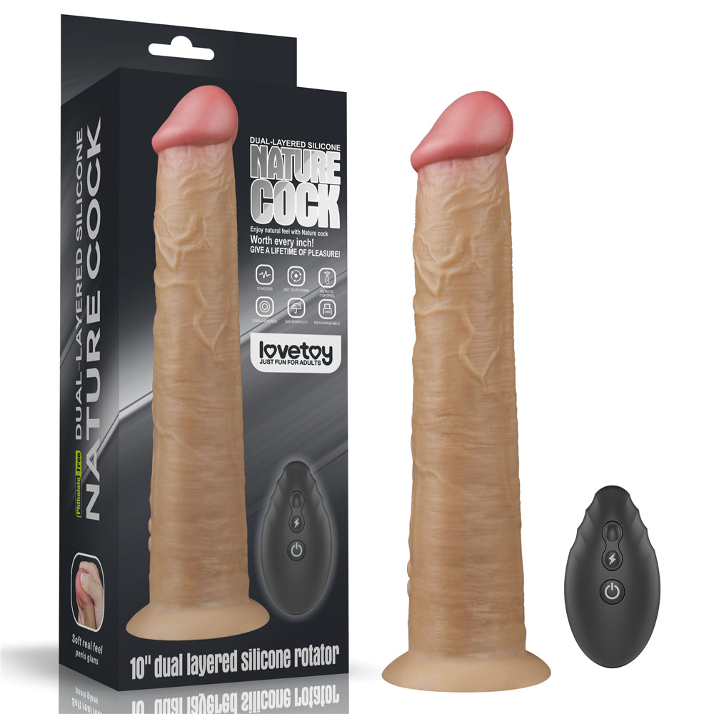 Lovetoy Dual Layered Silicone Cock 25 cm Uzaktan Kumandalı Titreşimli Realistik Penis LV410212