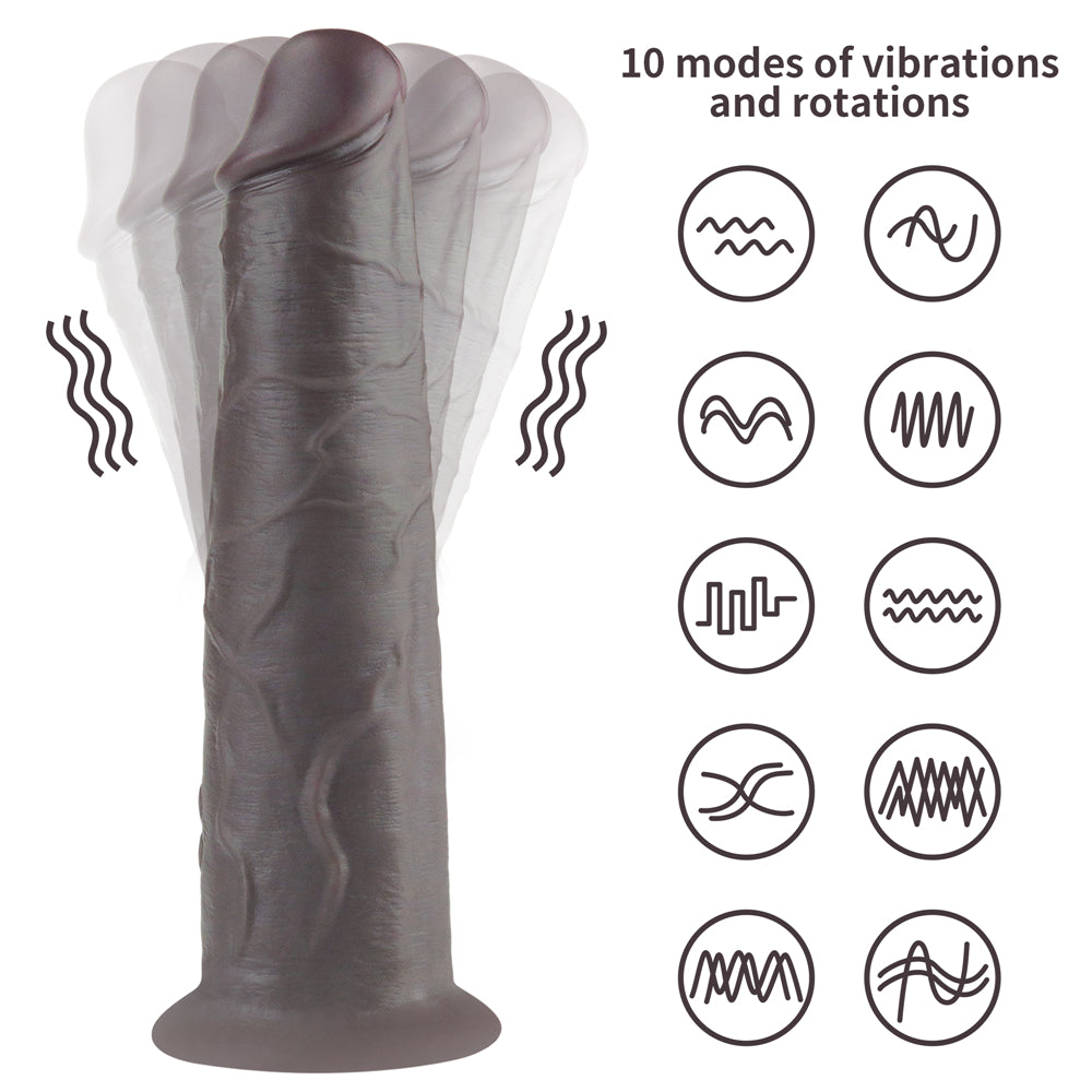 Lovetoy Dual Layered Silicone Rotator Black 20 Cm Hareketli Realistik Penis LV410220