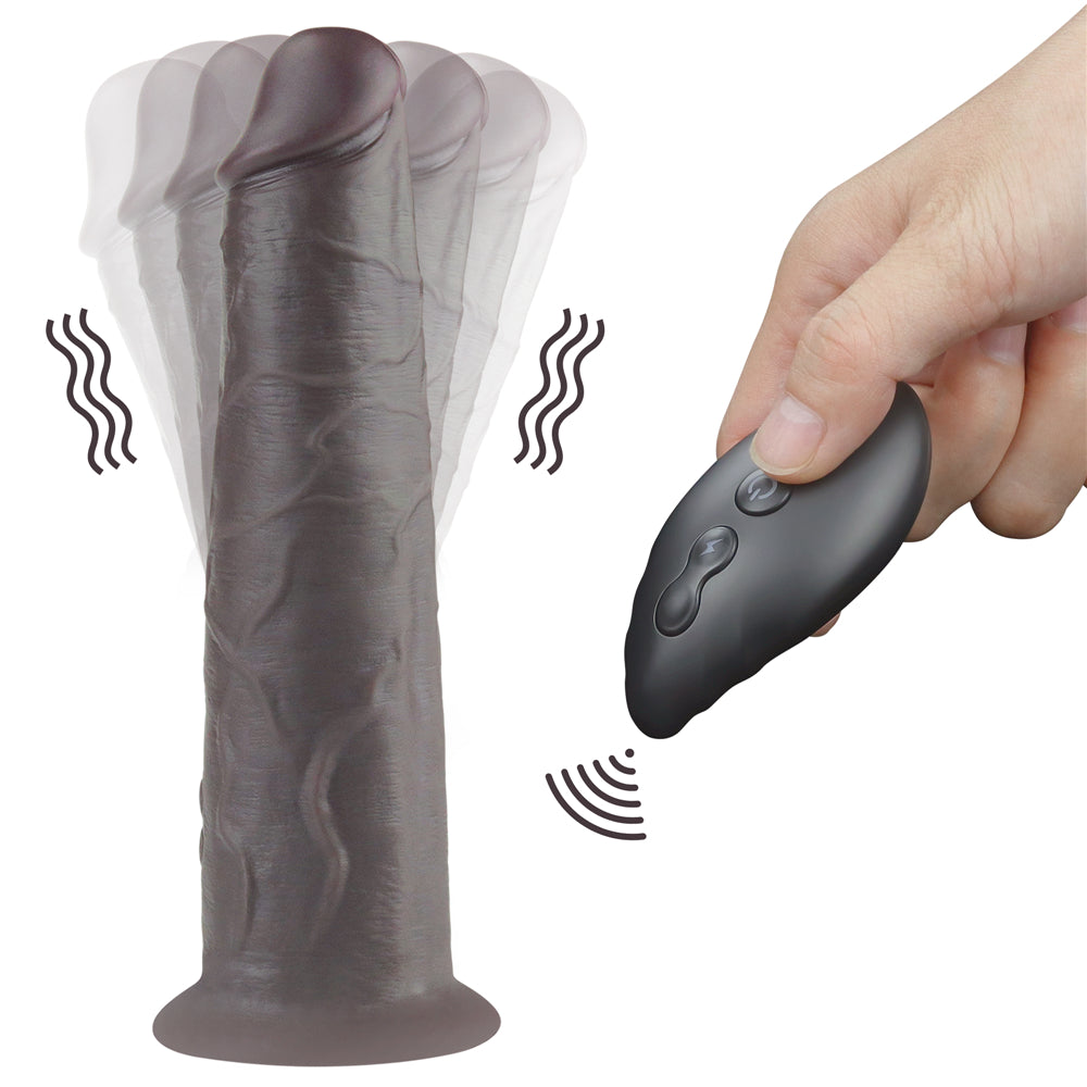 Lovetoy Dual Layered Silicone Rotator Black 20 Cm Hareketli Realistik Penis LV410220