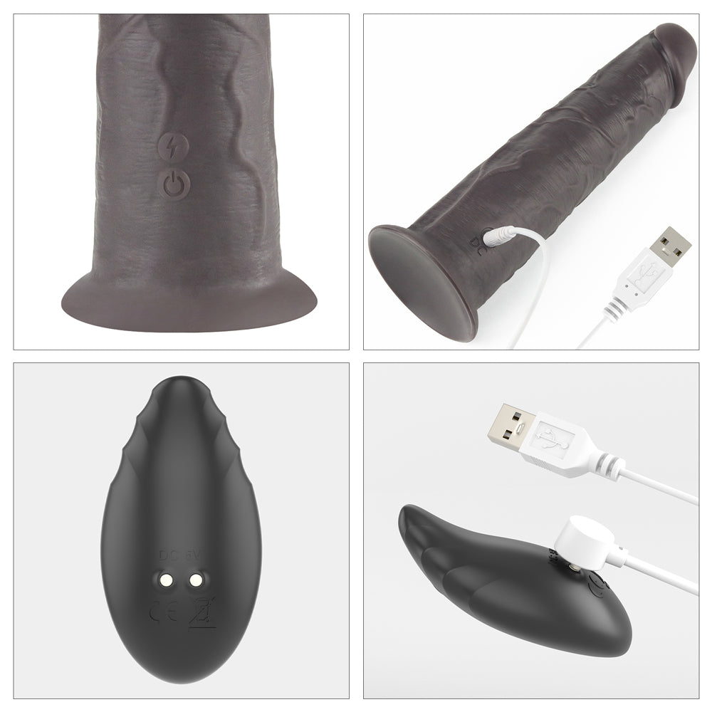 Lovetoy Dual Layered Silicone Rotator Black 20 Cm Hareketli Realistik Penis LV410220