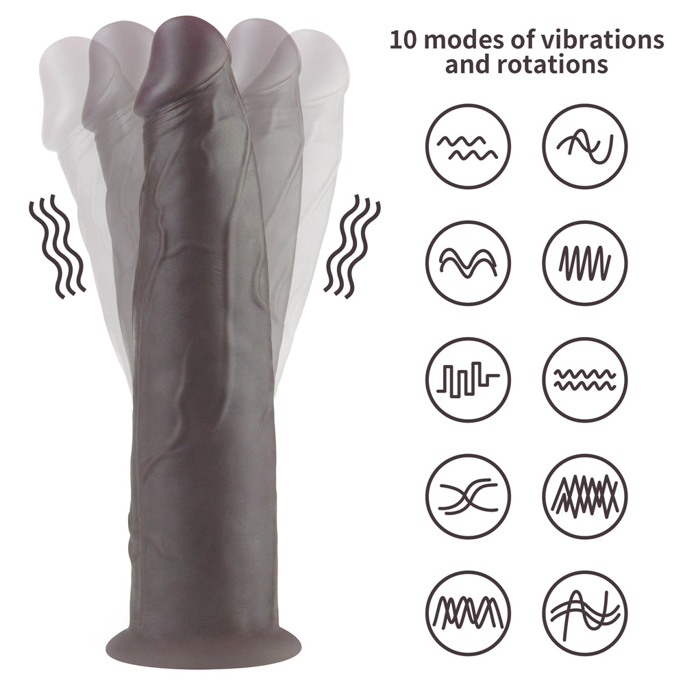 Lovetoy Dual Layered Silicone Rotator Black 23 Cm Hareketli Realistik Penis LV410221