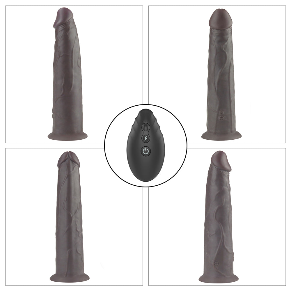 Lovetoy Dual Layered Silicone Rotator Black 23 Cm Hareketli Realistik Penis LV410221