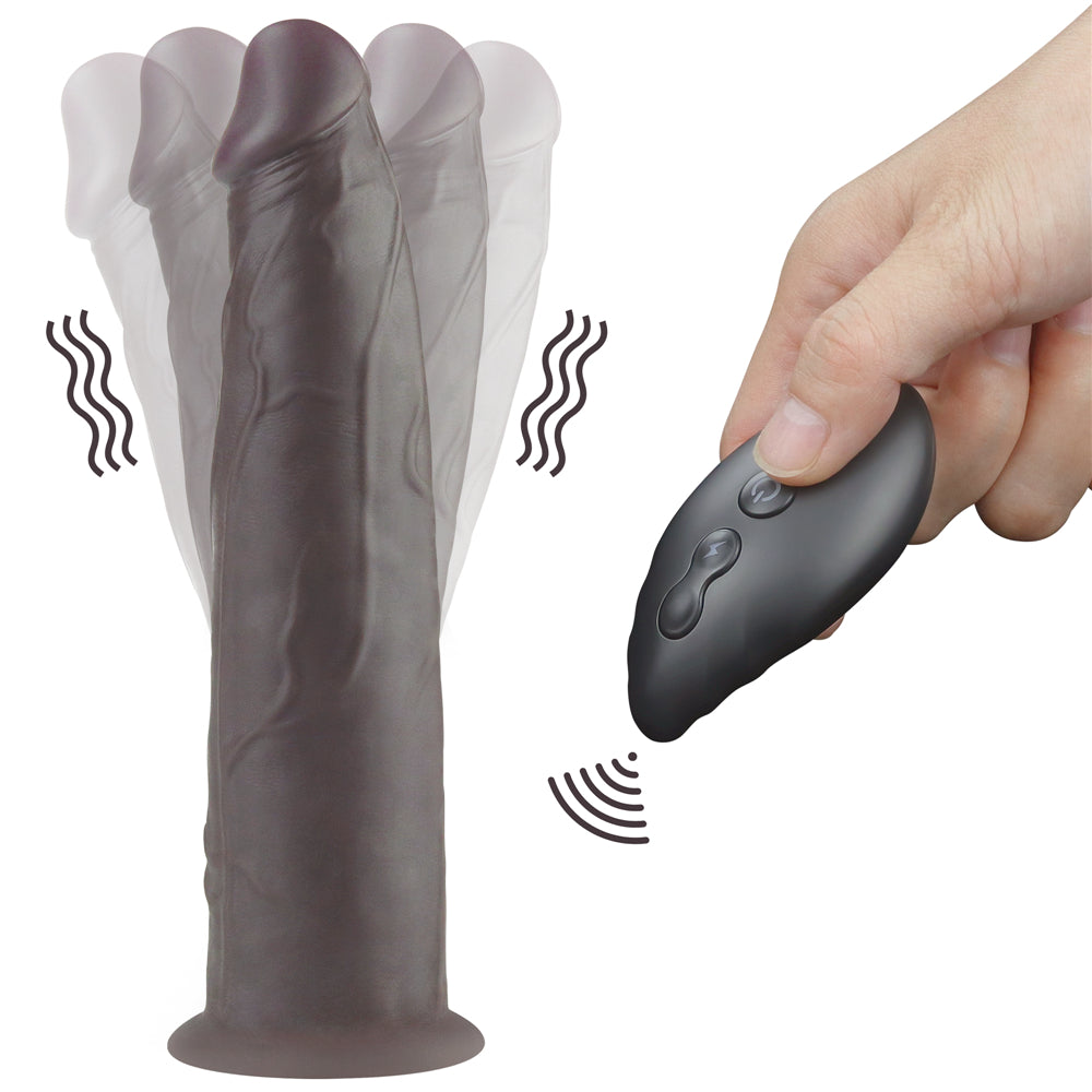 Lovetoy Dual Layered Silicone Rotator Black 23 Cm Hareketli Realistik Penis LV410221