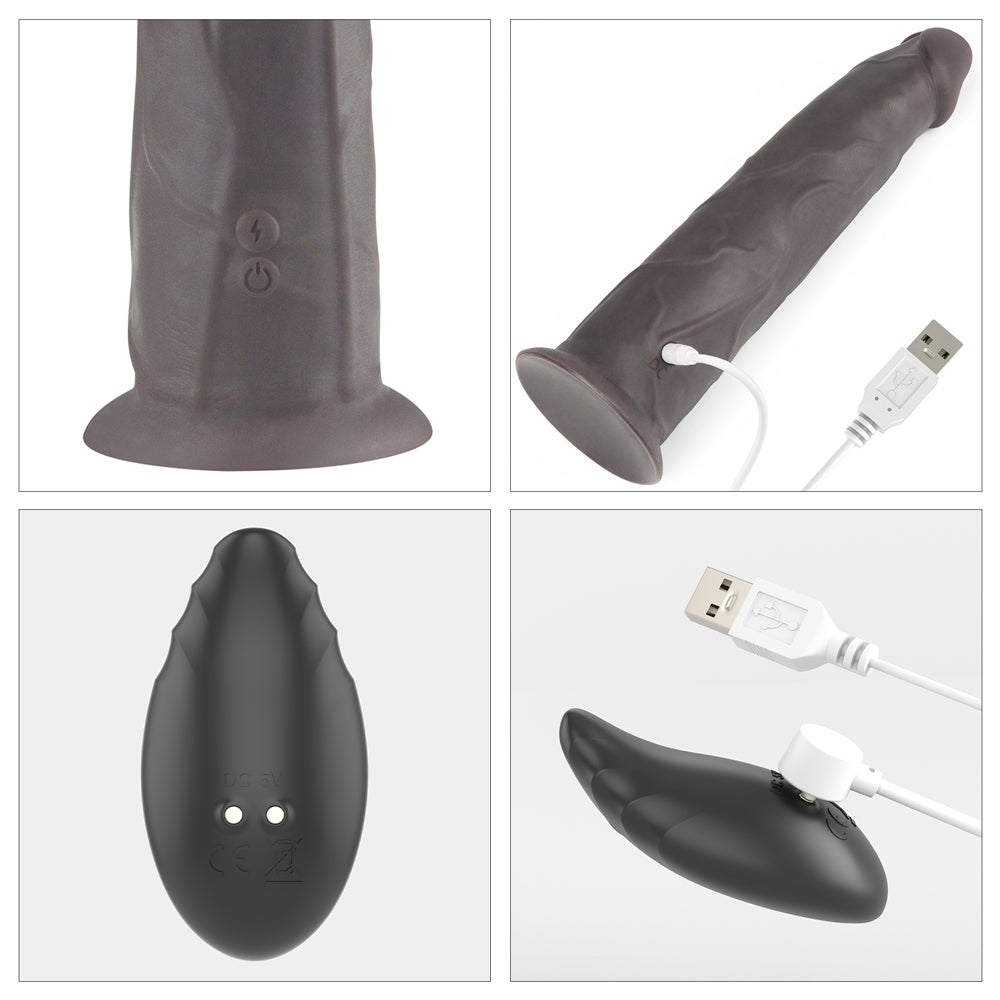 Lovetoy Dual Layered Silicone Rotator Black 23 Cm Hareketli Realistik Penis LV410221