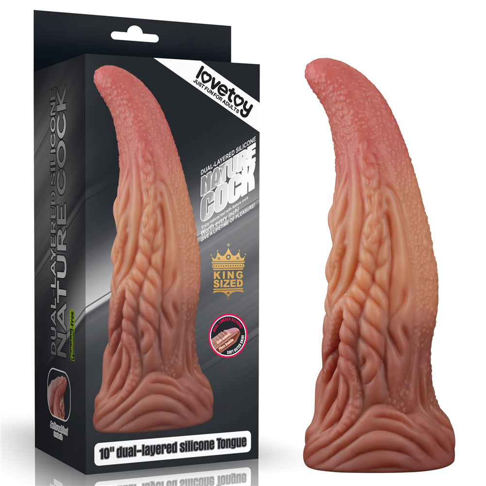 Lovetoy Nature Cock 10'' Tongue Çift Katmanlı Büyük Realistik Penis LV411018