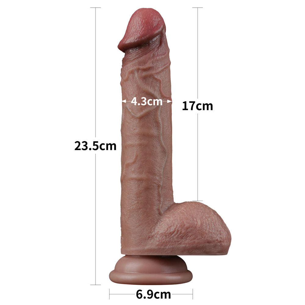 Lovetoy 9'' Dual Layered Silicone Cock Et Doku Dildo LV411047