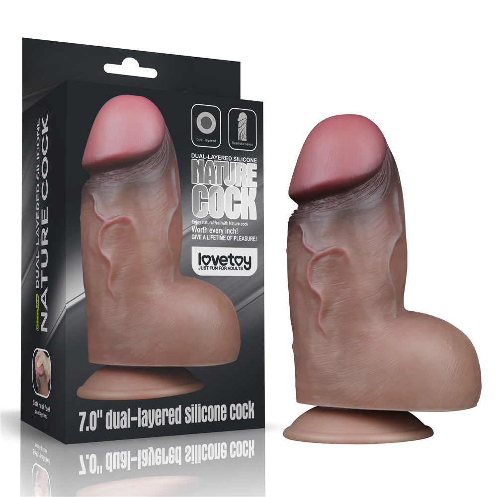 Lovetoy Nature Cock 7'' Çift Katmanlı Büyük Realistik Penis LV411050