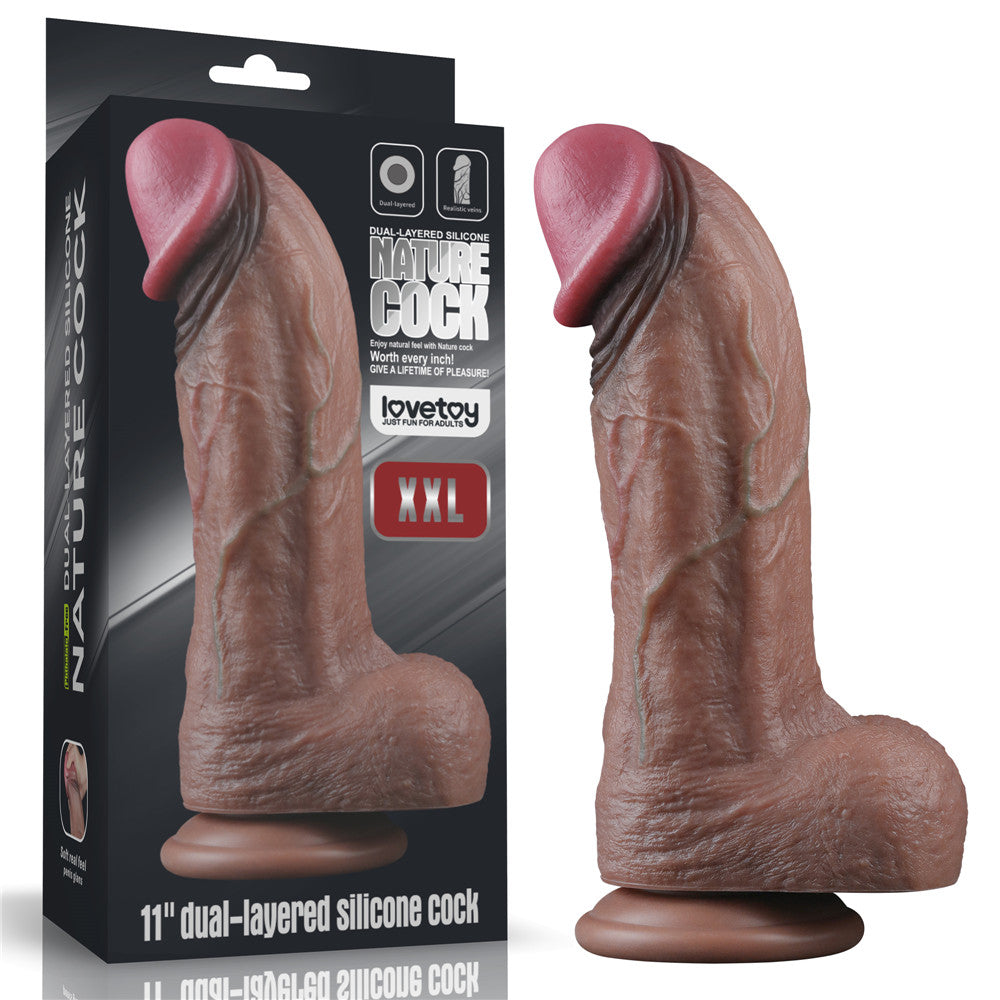 Lovetoy Nature Cock 11'' Çift Katmanlı Büyük Realistik Penis LV411062