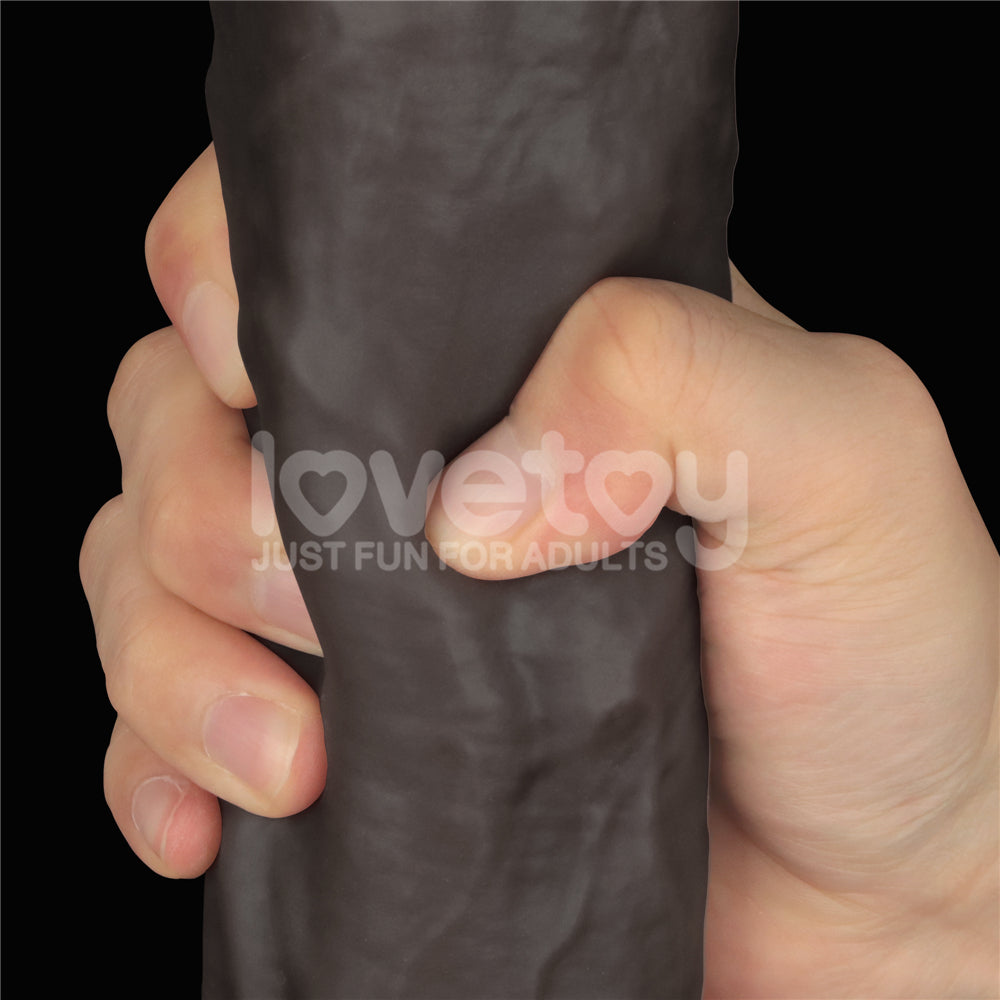 Lovetoy 14.5'' Dual Layered Bendable Silicone Cock XXL(Black) Et Doku Dildo LV411311
