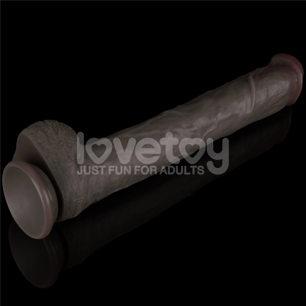 Lovetoy 14.5'' Dual Layered Bendable Silicone Cock XXL(Black) Et Doku Dildo LV411311