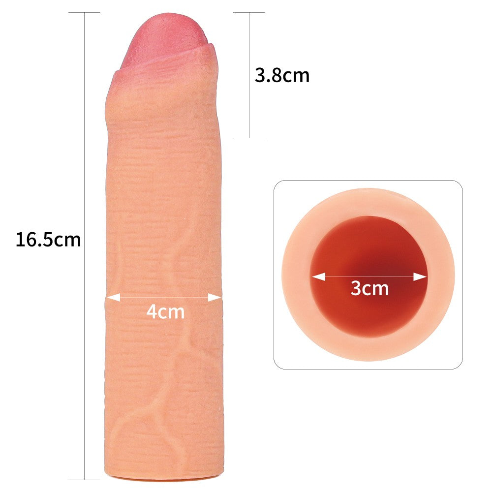 Lovetoy Nature Extender Penis Sleeve Platinum Silikon Gerçek Doku Sünnetsiz Penis Kılıfı LV4212F