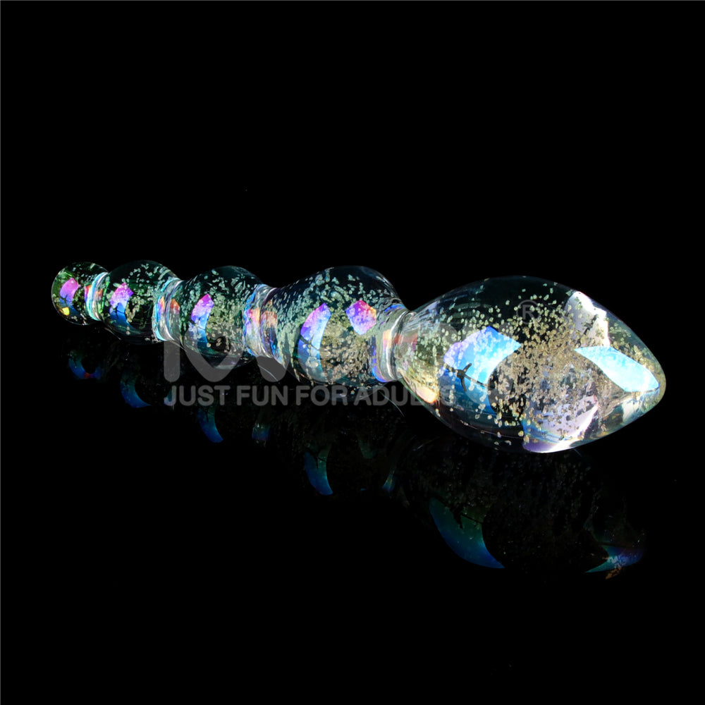 Lovetoy Glow-İn-The-Dark Twilight Gleam Glass Dildo-Tantalizing Orbs Cam Dildo LV610002