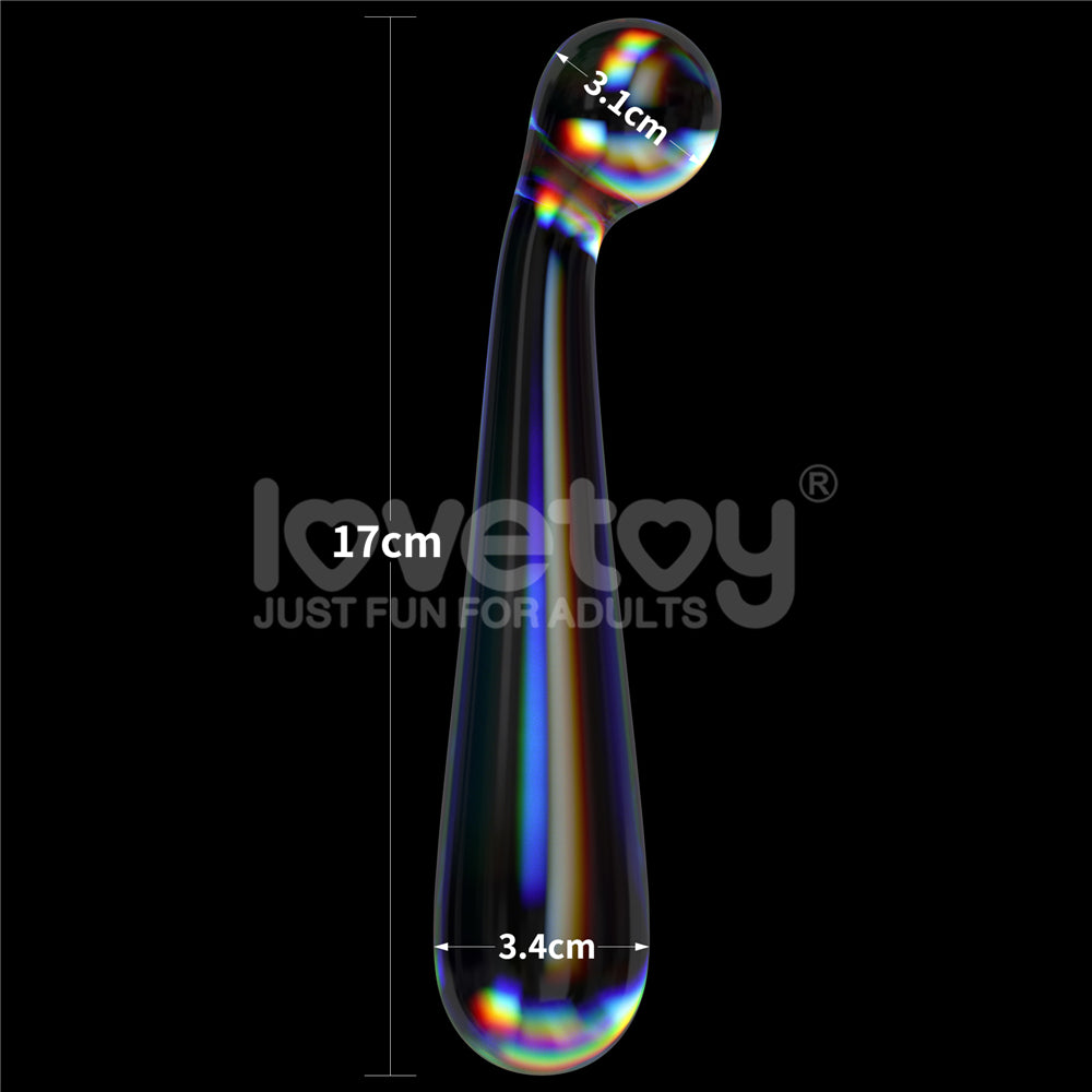 Lovetoy Twilight Gleam Glass Dildo- Alluring Arc Cam Dildo LV610021