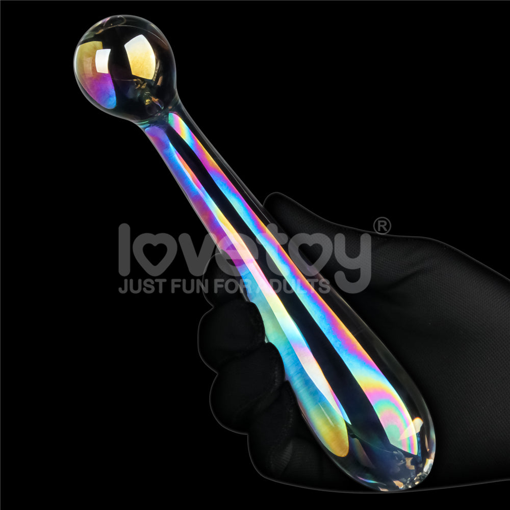 Lovetoy Twilight Gleam Glass Dildo- Alluring Arc Cam Dildo LV610021