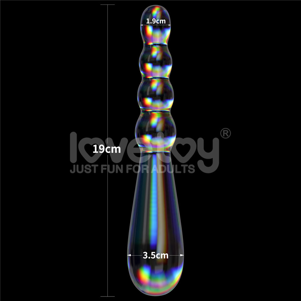 Lovetoy Twilight Gleam Glass Dildo- Rising Ripples Cam Dildo LV610023