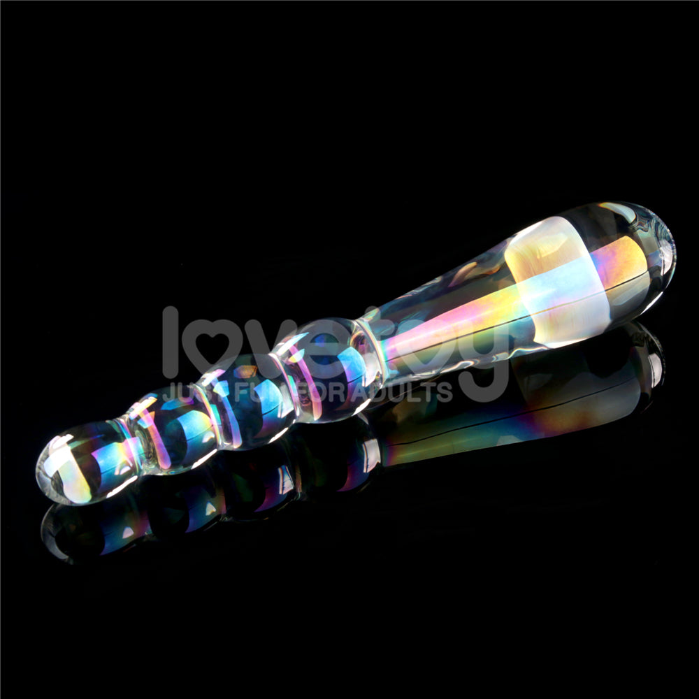 Lovetoy Twilight Gleam Glass Dildo- Rising Ripples Cam Dildo LV610023