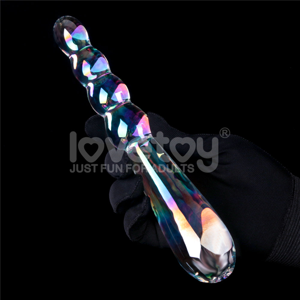 Lovetoy Twilight Gleam Glass Dildo- Rising Ripples Cam Dildo LV610023