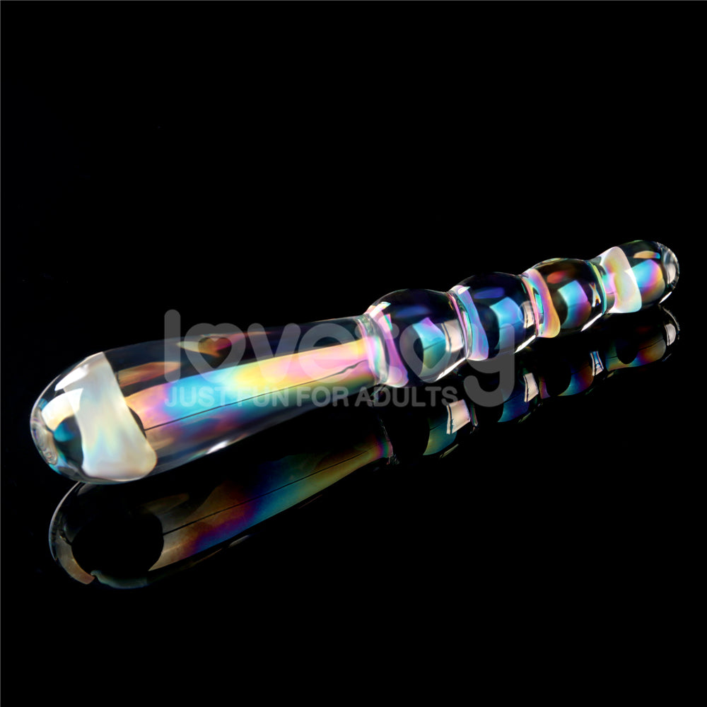 Lovetoy Twilight Gleam Glass Dildo- Rising Ripples Cam Dildo LV610023