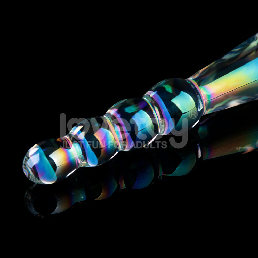 Lovetoy Twilight Gleam Glass Dildo- Rising Ripples Cam Dildo LV610023