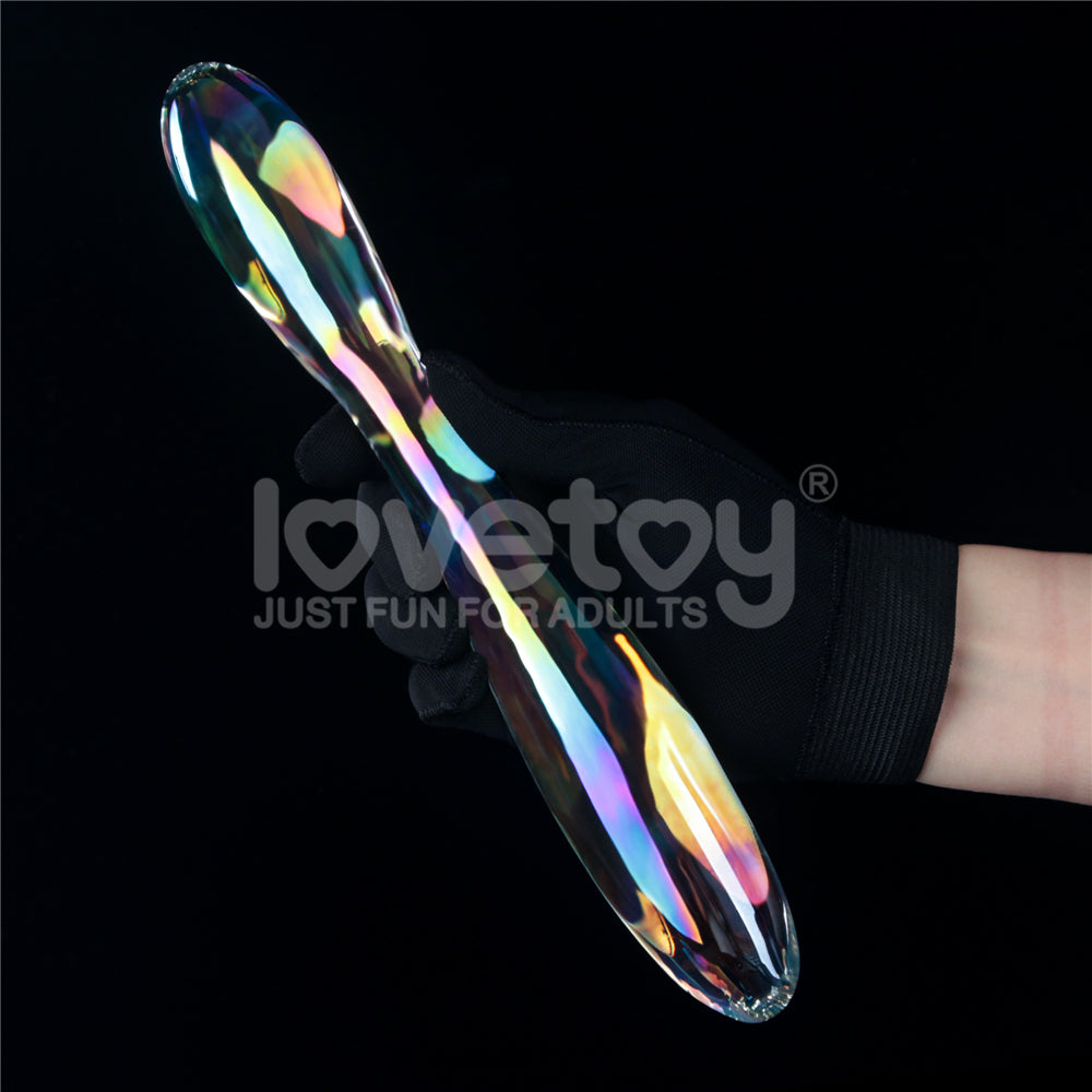 Lovetoy Twilight Gleam Glass Dildo-Double Delight Çif Taraflı Cam Dildo LV610025