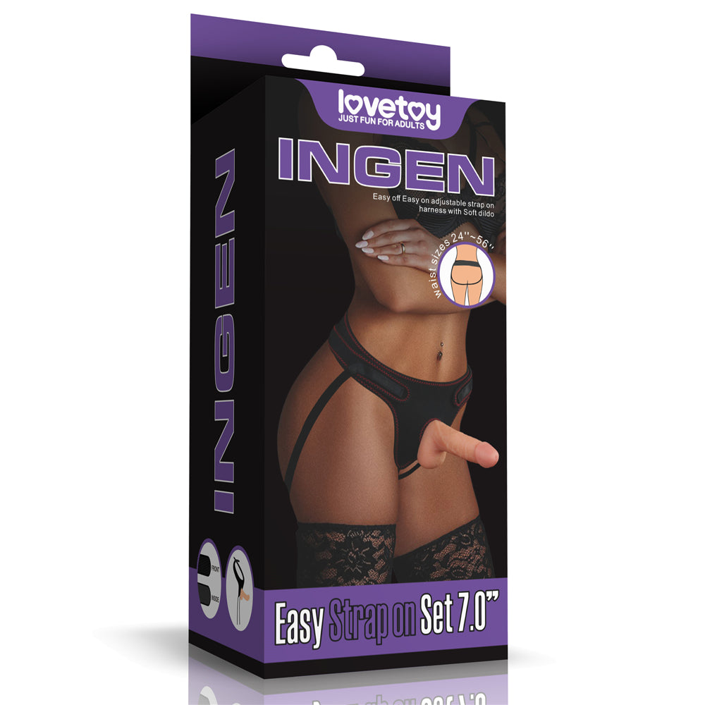 Lovetoy Easy Strapon 18 cm Flexible Kemerli Strapon Penis LV715005