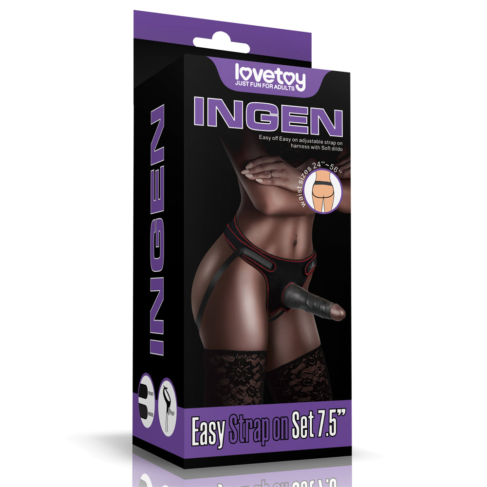 Lovetoy Easy Strapon 19 cm Zenci Strapon Kemerli Penis LV715026
