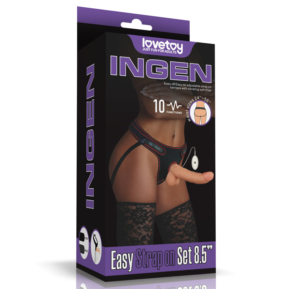 Lovetoy Vibrating Easy Strapon Set 8.5'' Belden Bağlamalı Titreşimli Penis LV715118