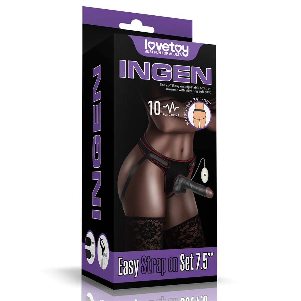 Lovetoy Easy Strapon 20 cm Titreşimli Kemerli Zenci Penis LV715127